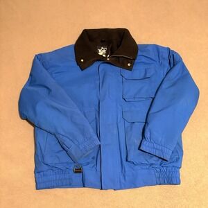 Vintage 80s Woolrich Gore‎ Tex Blue Colorblock Bomber Jacket USA Made Sz L